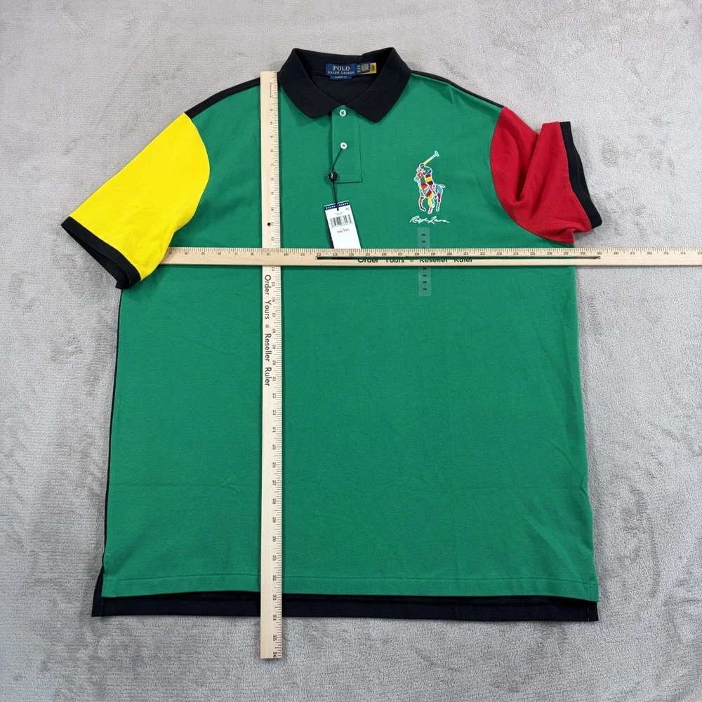 Polo Ralph Lauren Classic Fit Big Pony Polo Shirt Multi ColorBlock Men 2XL NWT